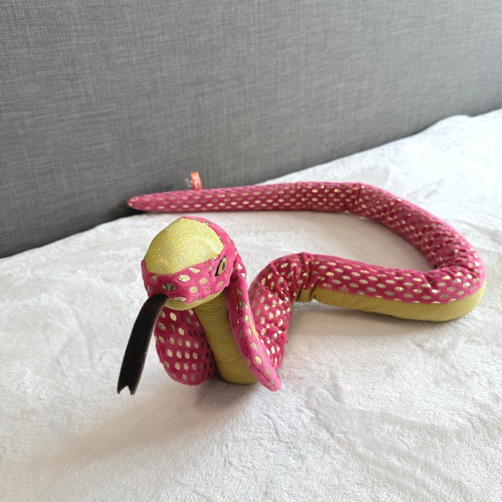 Wild Republic Pink Gold Spotted Snake Plush 48" Stuffed Animal K&M Toy - Picture 4 of 12